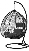 Подвесное кресло-качалка кокон Bonro 329 XL (черно-серое)