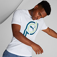 Белая мужская футболка puma men's graphic tee новая оригинал из сша