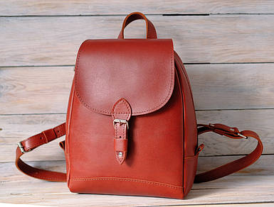 Жіночий рюкзак Женева з натуральної шкіри колір Коньяк