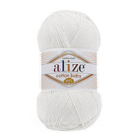 Пряжа Alize Cotton Baby Soft ( Коттон бебі софт) - 55 білий