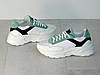 Кросівки жіночі з натуральної шкіри білі з зеленим 38р, фото 3