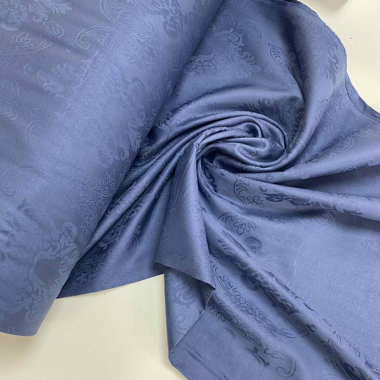 ВІДРЕЗ (1,1*2,4) Тканина сатин, королівська лілія синього кольору (ТУРЦІЯ шир. 2,4 м) (SAT-S-0073), фото 1