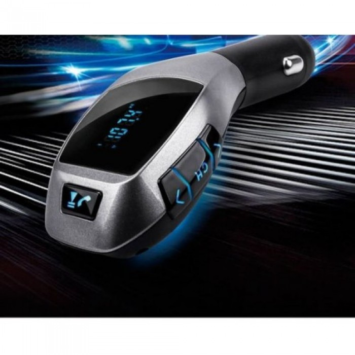 Автомобільний FM трансмітер модулятор H20 Bluetooth MP3 Сірий