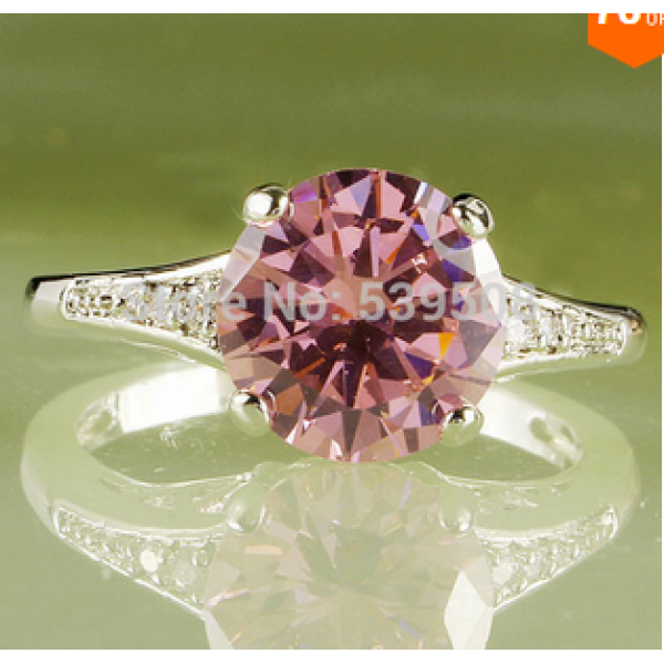 Женское кольцо с розовым топазом 17,18р бижутерия. - фото 10 - id-p354499093