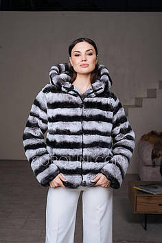 Полушубок бомбер з хутра Рекс під Шиншилу