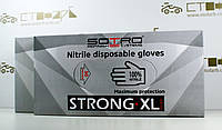 Рукавички нітрилові одноразові SOTRO STRONG SUPERIOR Black, XL, 50шт/уп