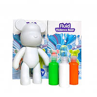 Флюидный мишка DIY Creative Fluid Bear 23 см с красками 3 шт