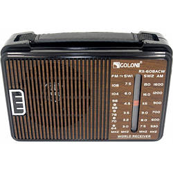 Портативний радіоприймач GOLON RX-608ACW від мережі 220 В Коричневий