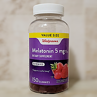 Walgreens Melatonin 5 mg 150 gummies мелатонин для сна витамины