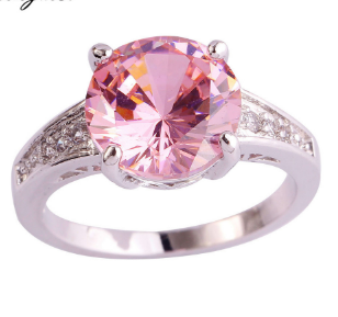Женское кольцо с розовым топазом 17,18р бижутерия. - фото 7 - id-p354499093