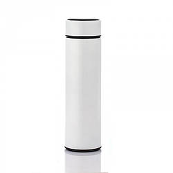 Пляшка термос з індикацією температури для води напоїв сталевий 500 мл Smart CUP Білий