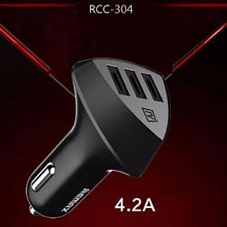 АЗП автозарядне 3 спідниці 4.2 А — Remax RCC-304 Alien 3 USB car charger