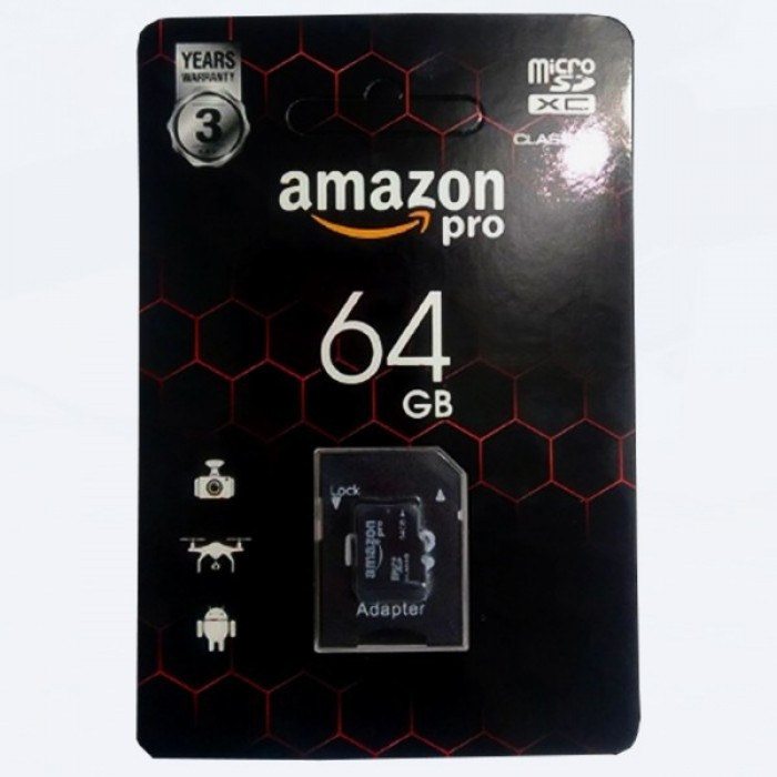 Високошвидкісна карта пам'яті micro SD AMAZON Pro 64GB class 10