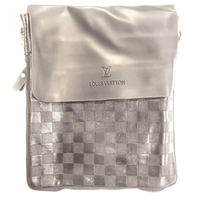 Чоловіча сумка-планшет через плече Louis Vuitton 9981 Чорна (49278)