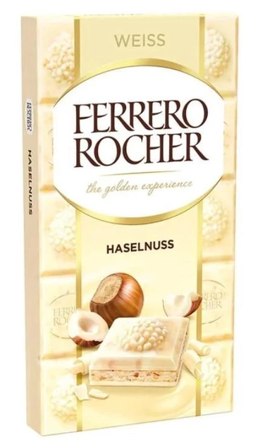 Шоколад Ферреро Роше Ferrero Rocher белый с лесными орехами 90 грамм - фото 1 - id-p2193358320