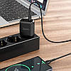 Зарядний пристрій 220 В 2 USB з кабелем USB — Micro USB Hoco N7 Speedy Чорний, фото 8