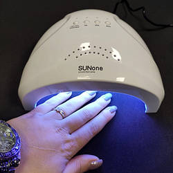 УФ лампа для гель-лаку SUN ONE LED UV Lamp 48 W для полімеризації, нарощування нігтів USB Біла