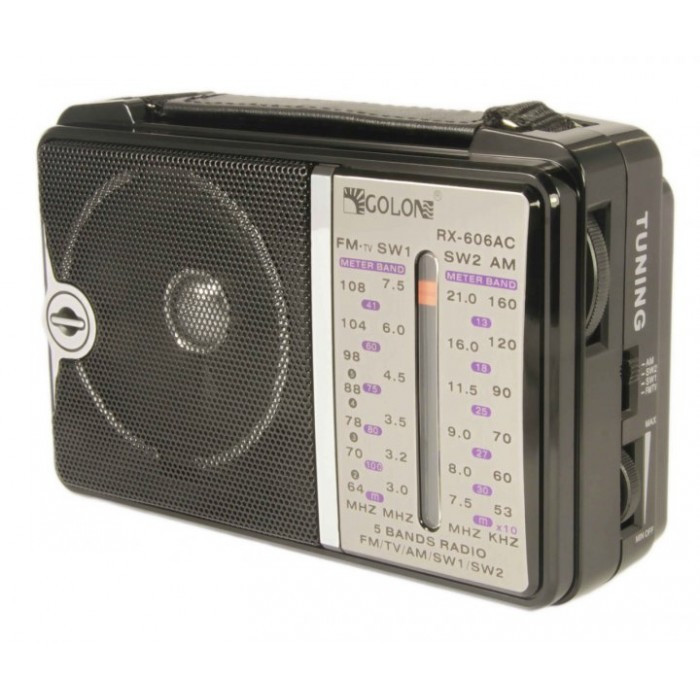 Портативний радіоприймач GOLON RX-606AC від мережі 220В Чорний