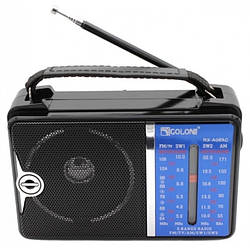 Портативний радіоприймач GOLON RX-A06 AC від мережі 220В Чорний із синім