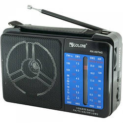 Портативний радіоприймач GOLON RX-A07 AC від мережі 220В Чорний із синім