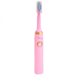 Електрична зубна щітка Shuke SK-601 з 4 насадками Рожева