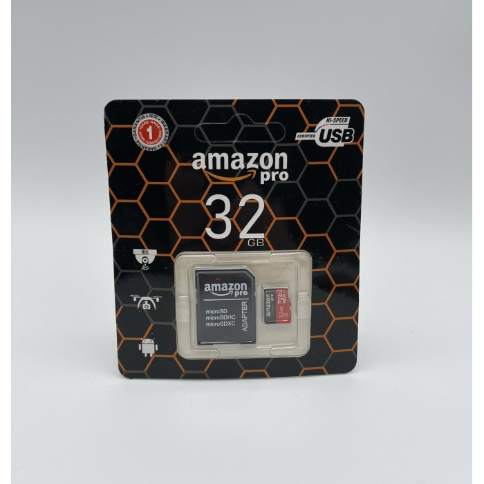 Високошвидкісна карта пам'яті micro SD AMAZON Pro 32 GB class 10 з кишенею