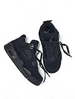 Женские кроссовки Nike Air Jordan 4 Black Cat черного цвета