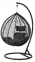 Підвісне крісло-гойдалка кокон Bonro 329 M (чорно-сіре)