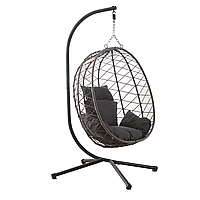 Підвісне крісло-гойдалка кокон Bonro B-015 чорно-сіре