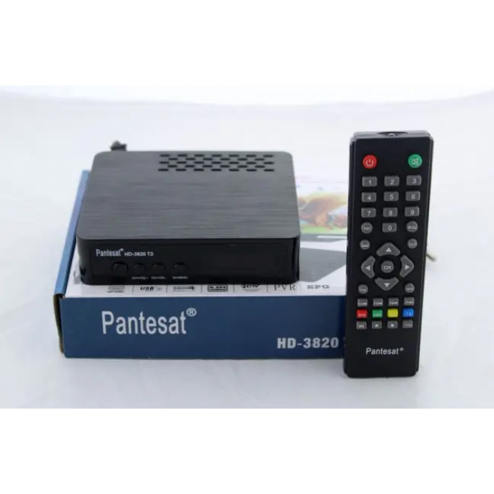 Цифровий ефірний тюнер Pantesat HD-3820 T2 з підтримкою wi-fi адаптера з екраном