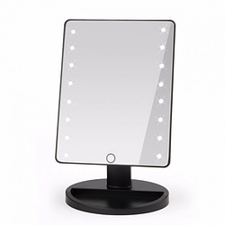 Настільне дзеркало WH-085 з підсвіткою 16 LED MIRROR 21.5x17 см Чорний