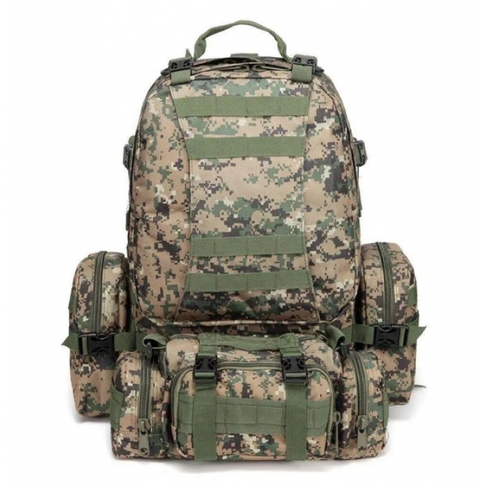 Рюкзак тактичний військовий із підсумками 55 л Tactical Backpack B08 Піксель