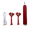 Ультразвукова зубна щітка електрична з подвійною головкою на 3 режими Червона, фото 5