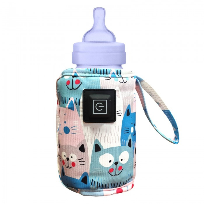 Портативний підігрівач для дитячих пляшечок Котик з USB-виходом