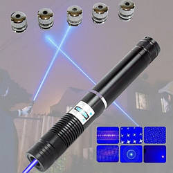 УЧЕНКА Потужна Лазерна указка Laser BLUE YXB 008 10000 mW Синій промінь (без акумуляторів)