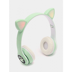 Бездротові навушники з котячими вушками та RGB-підсвіткою Cat VIV-23M Салатові torg24