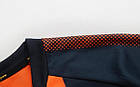 Футбольна форма підліткова з коротким рукавом Europaw синя з помаранчевим якісна та комфортна тканина, фото 5