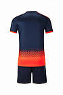 Футбольна форма підліткова з коротким рукавом Europaw синя з помаранчевим якісна та комфортна тканина, фото 4