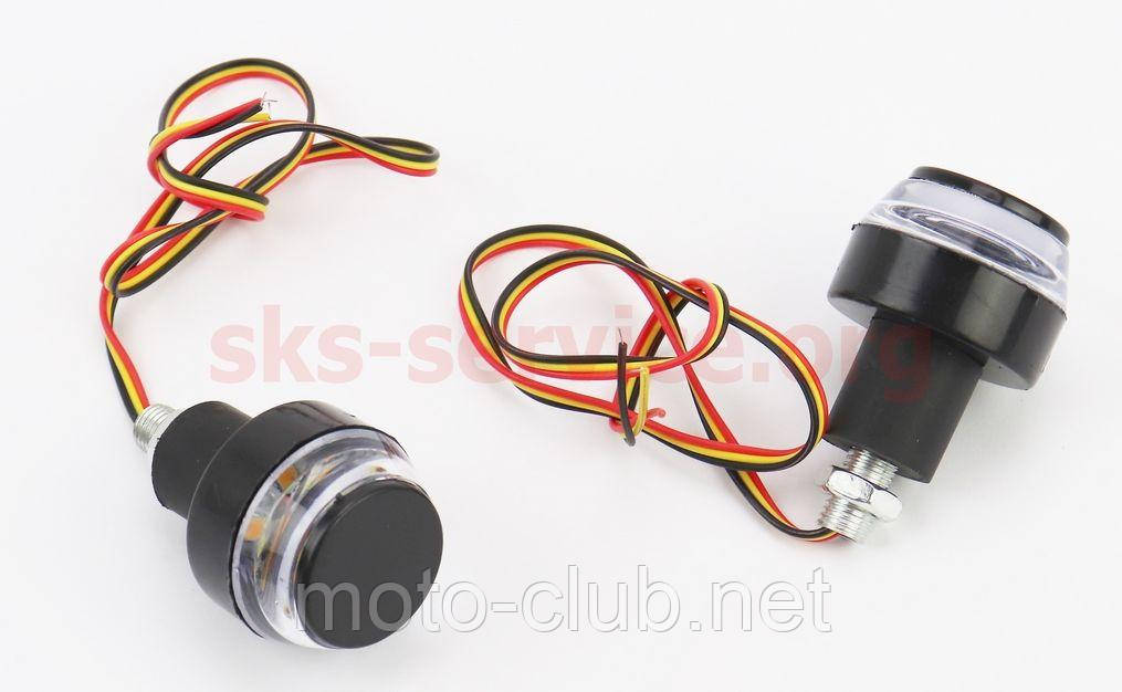 Заглушка (відбійник керма) з LED-підсвіткою габарит і поворотами, к-кт 2 шт., для мотоцикла YAMAHA YBR125