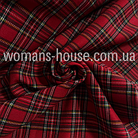 Костюмна (брючна) тканина Шотландка Червоний с чорним