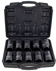 Набір ударних шестигранних головок торцевих 1", діаметр від 17 мм до 41 мм, 10 штук. Vorfal V08112