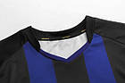 Футбольна форма для підлітків з коротким рукавом Europaw чорна з синім якісна та комфортна тканина, фото 5