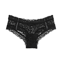 Трусики-чики кружевные с лентами, черные Victoria's Secret Lace-Up Cheeky Panty Оригинал