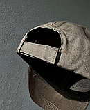 Крута чоловіча однотонна бейсболка хакі з липучкою без малюнка, фото 3