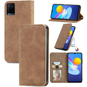 Чохол-книжка Skin Feel Leather Wallet для Vivo Y33s / Y21 / Y21s Brown