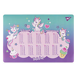 Підкладка для столу  Yes Glamour Unicorns з підказками таблиця множення А3