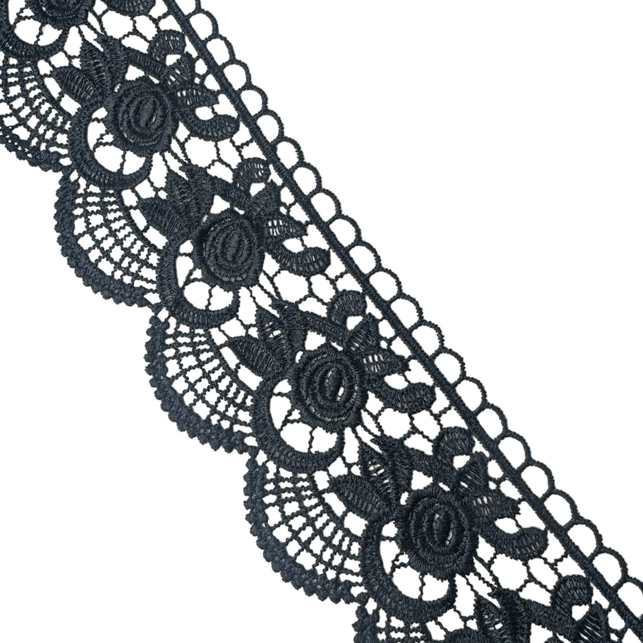 Мереживо макраме 8,5 см колір - чорний, фото 1