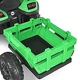 ВЕЛИКИЙ дитячий трактор - електромобіль з причепом та дахом Bambi, зелений, фото 7