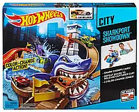 Детский игрушечный Хот Вилс Трексет Атака акул Hot Wheels Color Shifters Sharkport Showdown Trackset (Unicorn)