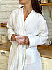 Вафельний халат бавовняний білий розмір М 46-48 / довжина 120 см., фото 6